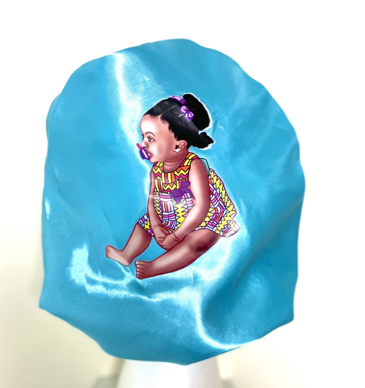 Kids satin bonnet sleeping cap soft wide band