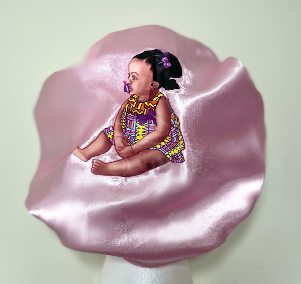 Kids satin bonnet sleeping cap soft wide band