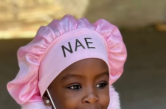 Kids satin bonnet sleeping cap soft wide band