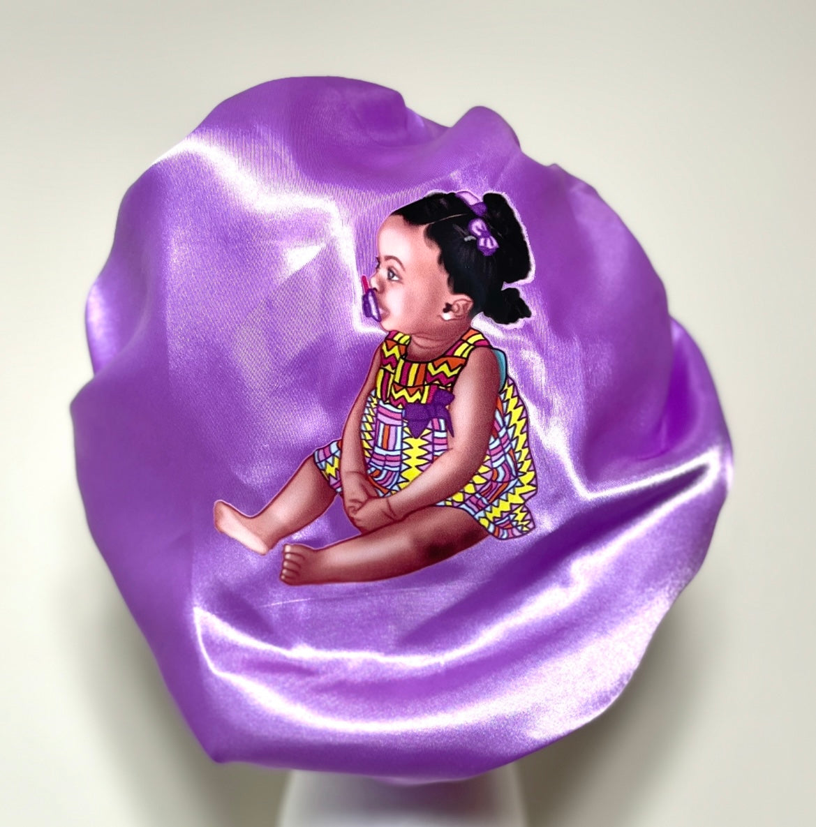 Kids satin bonnet sleeping cap soft wide band